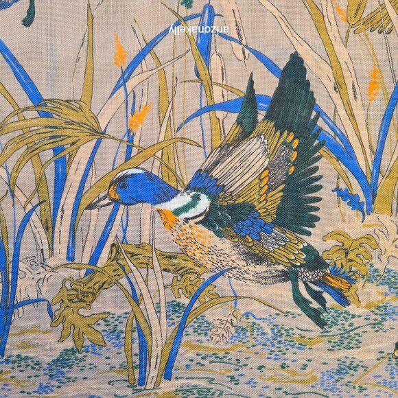 Large Square Scarf With Ducks Waterfowl Game Birds - Picture 2 of 16
